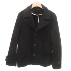 アダムエロペ Adam et Rope' Pコート ウール 42 黒 ブラック シングルブレスト /NL ■GY58