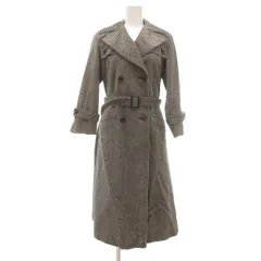 銀座セキネ GINZA SEKINE ヴィンテージ トレンチコート ロング 白 ホワイト 黒 ブラック コーデュロイ 総柄 ダブルブレスト /YJ ■GY58