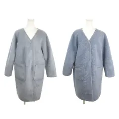 フリークスストア FREAKS STORE コート リバーシブル F 青 ブルー フェイクムートン ボア ノーカラー /AO8 ■GY58