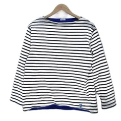 オーチバル ORCIVAL オーシバル カットソー 長袖 4 XL 大きいサイズ 白 ホワイト ボーダー柄 裏フリース ボートネック /SM25 ■GY58