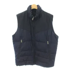 ザラ ZARA ダウンベスト XL 黒 ブラック ネイビー ノースリーブ スタンドカラー 切り替えデザイン /LP ■GY58