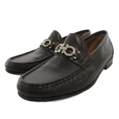 サルヴァトーレフェラガモ Salvatore Ferragamo ガンチーニ ローファー シューズ レザー 茶 ブラウン 7 /FF