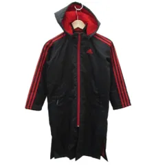 アディダス adidas スポーツウエア ベンチコート ロング丈 130cm 黒 ブラック フード付き /SM10 ■GY61 男の子
