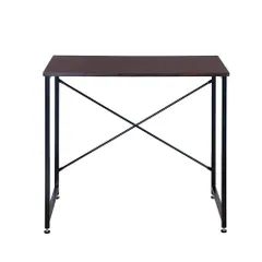 【オフィスチェア+パソコンデスク セット】 【ダークブラウン】シンプルデスク 簡易デスク 木製 机 ワークデスク