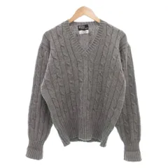ポロ バイ ラルフローレン Polo by Ralph Lauren Vネック ケーブルニット セーター ウール L グレー /UO ■GY53