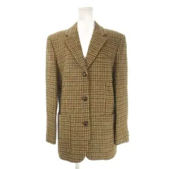 ニューヨーカー NEWYORKER テーラードジャケット ツイード メルトン 千鳥 チェック 11 茶 ブラウン /CK7 ■GY61