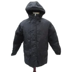 ビームス BEAMS HARD WEAR ダウンジャケット ナイロン M 黒 ブラック フード付き ミドル丈 /YS28 ■GY61