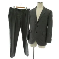 ヒルトン HILTON スーツ セットアップ 上下 テーラードジャケット シングル 2B 背抜き パンツ スラックス ジップフライ ウール AB5 グレー /XZ ■GY58