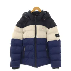 トミーヒルフィガー TOMMY HILFIGER 中綿ジャケット パーカー ロゴ L ネイビー ブラック ホワイト /ES ■GY53