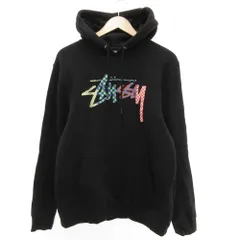 ステューシー STUSSY スウェットパーカー トレーナー プリント M 黒 ブラック /JS ■GY61