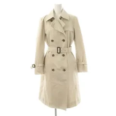 23区 オンワード樫山 23SS コットンポリエステルギャバジンロングトレンチコート スプリングコート ダブル 36 ライトベージュ /DO ■OS