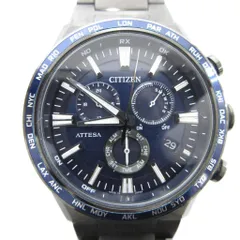 シチズン CITIZEN アテッサ ACT Line ブラックチタンシリーズ 腕時計 エコドライブ クロノグラフ デイデイト 黒 CB5967-66L /UO
