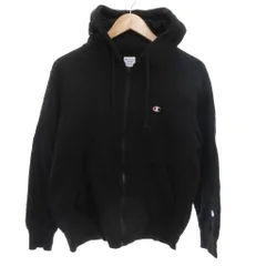 チャンピオン CHAMPION パーカー フーディー 裏地ボアロゴ刺繍 M 黒 ブラック リブ袖 長袖 /KR ■GY06