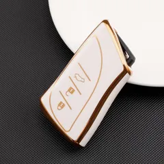 レクサス LEXUS スマートキーケース TPU キーカバー 新型NX/LC/LS/UX/ES ホワイト×ゴールド