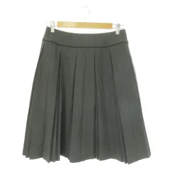 ルネ Rene ひざ丈スカート ボックスプリーツ パイピング 38 M グレー /AO3 ■GY19
