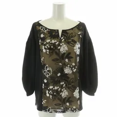クリスセリーン CHRIS CELIN ブラウス カットソー 長袖 チュール 花柄 総柄 42 黒 ブラック /MW ■GY18