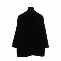 アクアスキュータム AQUASCUTUM ステンカラーコート アウター 毛 ウール ミドル 裏地チェック柄 M 紺 ネイビー /XZ ■GY19