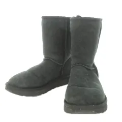 アグ UGG CLASSIC SHORT II ムートンブーツ ショート シープスキン スエード 23cm 黒 ブラック 1016223 /MN7 ■GY19