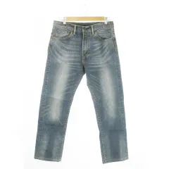 リーバイス Levi's WARM JEANS 505 デニムパンツ ジーンズ ストレート ストレッチ ウォッシュ加工 裏起毛 W32 青 ブルー /AO23 ■GY99