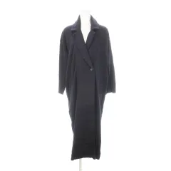 ミラオーウェン Mila Owen ミラノリブチェスターコート コーディガン ガウン ニット ウール F 紺 ネイビー /AH22