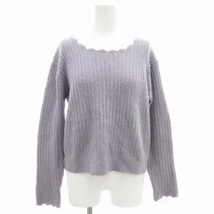 ミスティック mystic ニット セーター 長袖 プルオーバー スカラップネック F 紫 パープル /KW