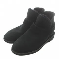 アグ UGG マッケイ Mckay ムートンブーツ スエード ボア アーモンドトゥ アンクル ストラップ ロゴ US6 23㎝ 黒 ブラック 1012358 /XZ ■GY18