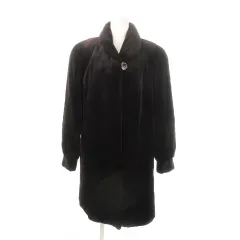 サガミンク SAGA MINK 銀サガ ファーコート シェアードミンクファー 毛皮 ロング F 茶 ダークブラウン /MN3 ■GY18