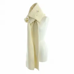イヴサンローラン YVES SAINT LAURENT マフラー ストール タートル カシミヤ混 イタリア製 ハートブローチ付き アイボリー ■GY19 /MQ ■OH
