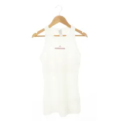 アディダス バイ ステラマッカートニー adidas by Stella McCartney ジムウェア スポーツウェア タンクトップ ロゴ メッシュ切り替え M 白 ホワイト /AH4 ■GY43