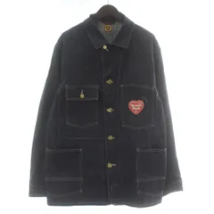ヒューマンメイド HUMAN MADE DENIM COVERALL JACKET PAST デニムジャケット Gジャン ジージャン カバーオール ハートロゴ ワッペン L インディゴ 紺 ネイビー HM28JK001 /XZ ■GY18