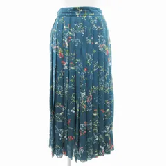 ユナイテッドアローズ UNITED ARROWS プリーツスカート ロング ミモレ 花柄 38 緑 グリーン系 /GV