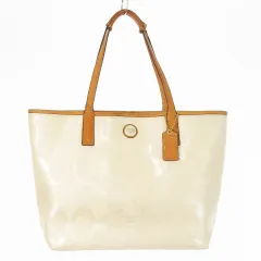 コーチ COACH トートバッグ エナメル PVC レザー 革 シグネチャー ロゴ 白 ホワイト F23621 /CK11 ■GY18