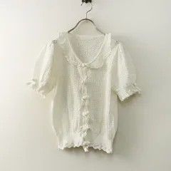 2025AW ピンクハウス PINK HOUSE コットンレース使い透かしニットカーディガン ｜オフホワイト トップス フラワー【2400014830040】