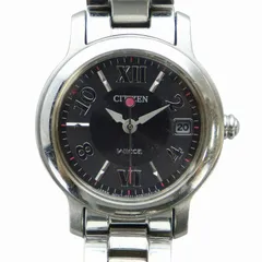 シチズン CITIZEN wicca ウィッカ E011-S058457 腕時計 ウォッチ エコドライブ ソーラー デイト カレンダー付き ローマン 黒文字盤 シルバー色 E611-S058457 ■GY18 /MQ