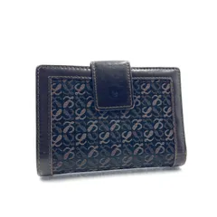 ■美品■LOEWE ロエベ  リピートアナグラム　三つ折り財布　キャンバス×レザー　ダークブラウン×ブラック ゴールド金具　パスケースあり多機能　スペイン製　ラグジュアリー　高級　ハイブランド