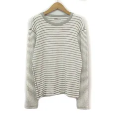 ギャップ GAP カットソー Tシャツ ボーダー サーマル ワッフル M グレー