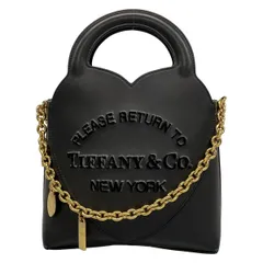 TIFFANY&Co.(ティファニー) トートバッグ リターントゥティファニー ミニ チャーム トート バッグ 黒×ゴールド チェーン レザー