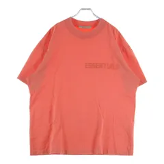FEAR OF GOD ESSENTIALS (フィアオブゴッド エッセンシャルズ) フロントロゴ モックネック半袖Tシャツ カットソー レッド
