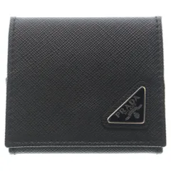PRADA (プラダ) サフィアーノ トライアングルレザー コインケース ブラック レザー 2MM935