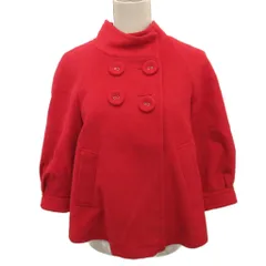 ペイトンプレイス PEYTON PLACE ショートコート ハイネック ダブルボタン アンゴラ混 赤 レッド 5 ■TC