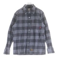 WTAPS グレー系チェック 長袖シャツ　M WTAPS ダブルタップス オープンカラー チェックシャツ M グレー 黒
