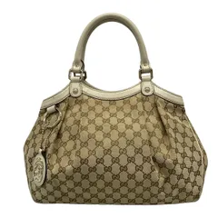 GUCCI(グッチ) トートバッグ スーキー/GG柄 211944 ベージュ×アイボリー レザー