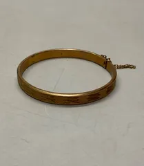 SN934 ヴィンテージ  ビンテージ ゴールド 彫刻 ブレスレット バングル アンティーク アクセサリー