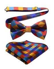 在庫処分 簡単着脱 メンズ ペイズリー チーフ付き ボウタイ セット ワンタッチ 結婚式 蝶ネクタイ 入学式 披露宴 BR-02 プレゼント パーティー [HISDERN] 色選択