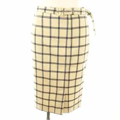 ストラ Stola. チェックタイトスカート 膝丈 34 アイボリー ブラック /DO ■OS