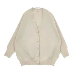 IENA 22080900709030 パールボタン ミラノリブVネックカーディガン  定価27500円 カーディガン アイボリー レディース イエナ【中古】6-0131T△