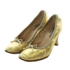レペット Repetto パンプス ハイヒール ラウンドトゥ リボン メタリック 36 22.5cm ゴールド 金色 /RI ■OS
