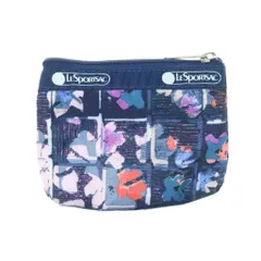 レスポートサック LesportSAC ミニポーチ 2ジップ ナイロン 総柄 紺 ネイビー /AS ■OS