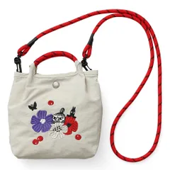 [Moomin] 刺繍 ポシェット ミニショルダーバッグ レディース 小さい 軽量 2wayバッグ RMPK-03 [クールグレー（リトルミイ）]
