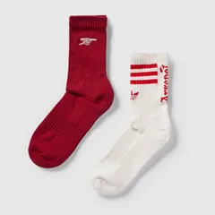 【送料無料・匿名配送】M（約24.5cm-26.5cm）adidas Originals アディダスオリジナルス アーセナル 25/26 サード ソックス 2足セット 赤 白 レッド ホワイト 新品 正規品 並行輸入 日本未発売